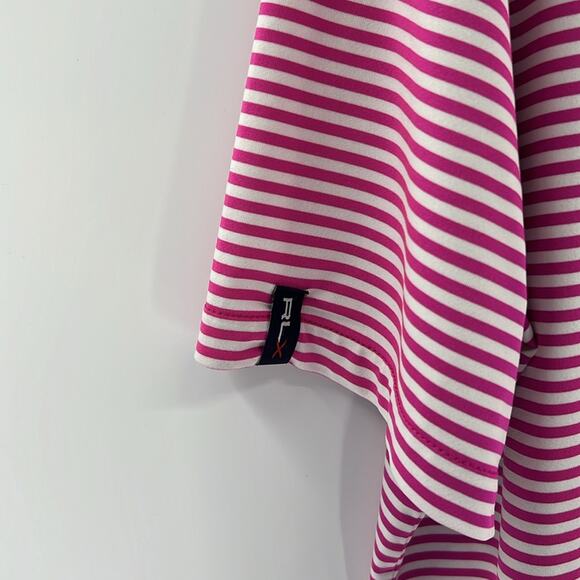 RLX Ralph Lauren Men's SS Performance Polo Shirt - Pink/White - Medium - Picture 3 of 5